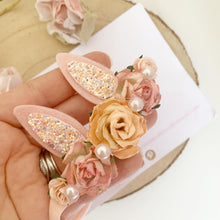 Load image into Gallery viewer, Peach Blush Bunny Ears Easter headband - Girls Hairband - Photo Prop
