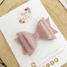 Load image into Gallery viewer, Neutral Nude Glitter Hair Bow - Glitter Hair Bow Hair Clip or Headband
