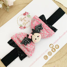 Load image into Gallery viewer, Bat Halloween Glitter Bow Headband or Clip
