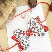 Load image into Gallery viewer, Christmas Coffee Hair Bow Headband or Clip
