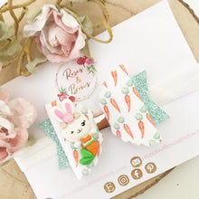 Load image into Gallery viewer, Easter Mermaid Bunny Glitter Hair Bow Hair Clip or Headband
