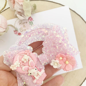 Easter Bunny Hot Air Balloon Hair Bow Headband or Clip