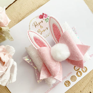 Bunny Ears Easter Hair Bow Headband or Clip
