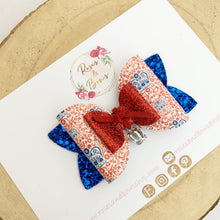 Load image into Gallery viewer, Coronation Crown Glitter Bow Headband or Clip
