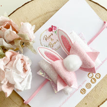 Load image into Gallery viewer, Bunny Ears Easter Hair Bow Headband or Clip
