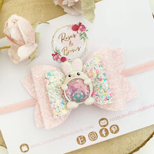 Load image into Gallery viewer, Easter Bunny Rabbit Shaker Hair Bow Headband or Clip
