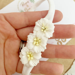 White blossom flower headband