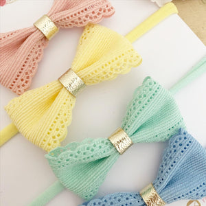 Scalloped cord pastel headband set