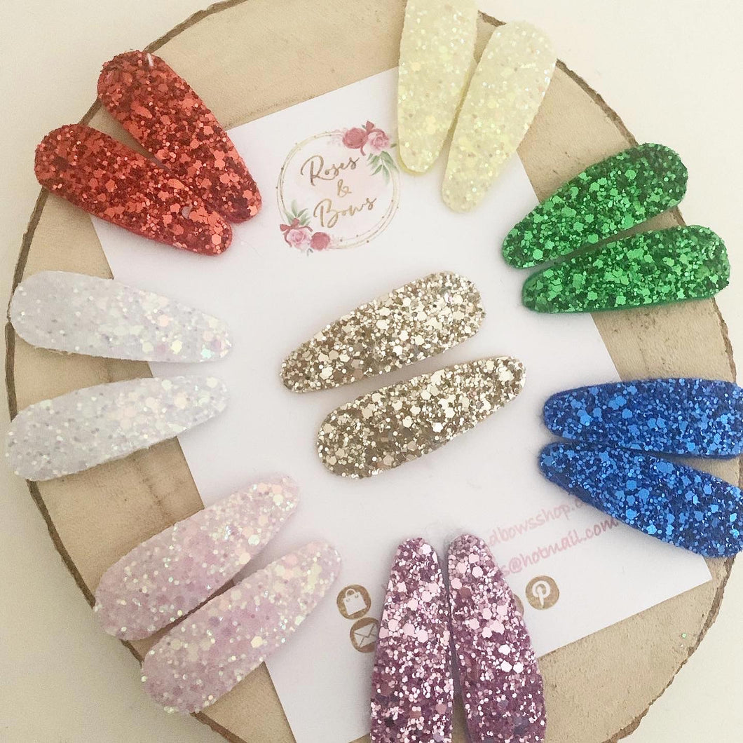 Glitter Snap Clip Pair - Glitter Clips Set of 2