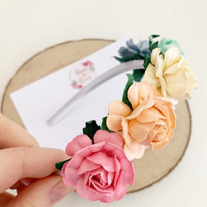 Rainbow flower crown headband