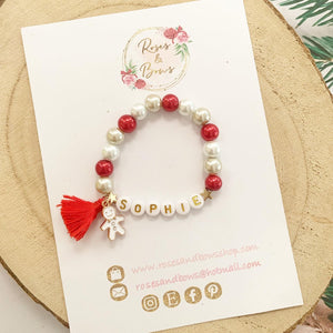 Christmas Gingerbread Personalised Christmas Bracelet