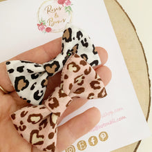 Load image into Gallery viewer, Leopard Print Bow Set - Headbands or Clips
