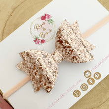 Load image into Gallery viewer, Rose gold Hair Bow Headband or Clip
