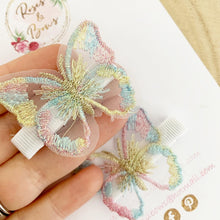 Load image into Gallery viewer, Rainbow embroidered butterfly clip
