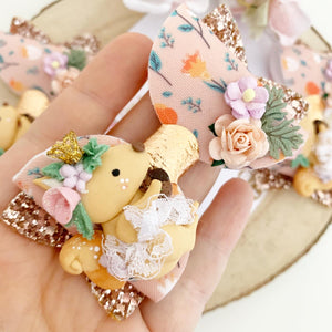 Autumn Squirrel Hair Bow Headband or Clip