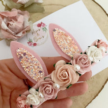 Load image into Gallery viewer, Pink Bunny Ears Easter headband - Girls Hairband - Photo Prop
