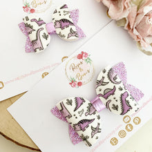 Load image into Gallery viewer, Dinosaur Purple Hair Bow Headband or clip
