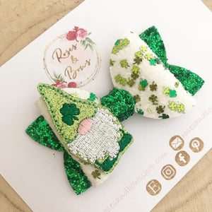 St Patrick’s Day Gonk Gnome Hair Bow Headband or Clip
