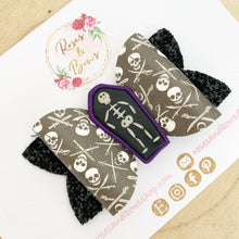 Load image into Gallery viewer, Skeleton Halloween Hair Bow Headband or Clip
