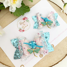 Load image into Gallery viewer, Dragonfly Transparent and Glitter Hair Bow Headband or Clip
