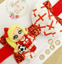 Load image into Gallery viewer, England football World Cup Hair Bow Headband or Clip
