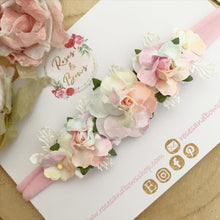 Load image into Gallery viewer, Pastel Rainbow rose flower headband
