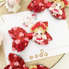 Load image into Gallery viewer, Valentine’s Girl Hair Bow Headband or Clip
