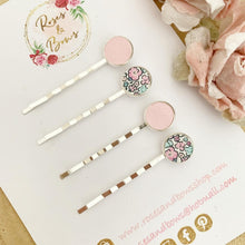 Load image into Gallery viewer, Pink and silver Bobby pins / Kirby grips  set
