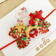 Load image into Gallery viewer, Christmas Rocking Horse Hair Bow Clip or Headband
