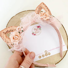 Load image into Gallery viewer, Blush cat ears headband
