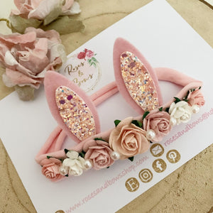 Pink Bunny Ears Easter headband - Girls Hairband - Photo Prop