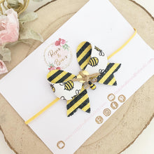 Load image into Gallery viewer, Bee Charm Hair Bow Headband or Clip
