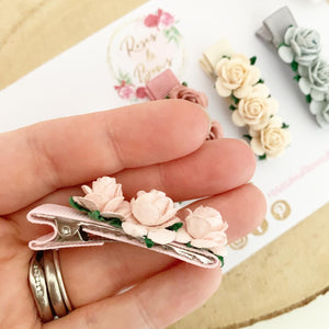 Neutral Rose Clips or Clip Set