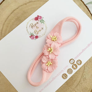 Pink blossom flower headband