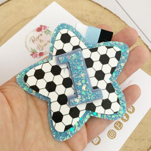 Football Birthday Badge - Birthday Glitter Badge