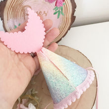 Load image into Gallery viewer, Mermaid Birthday Party Hat - cake smash prop - birthday accessory
