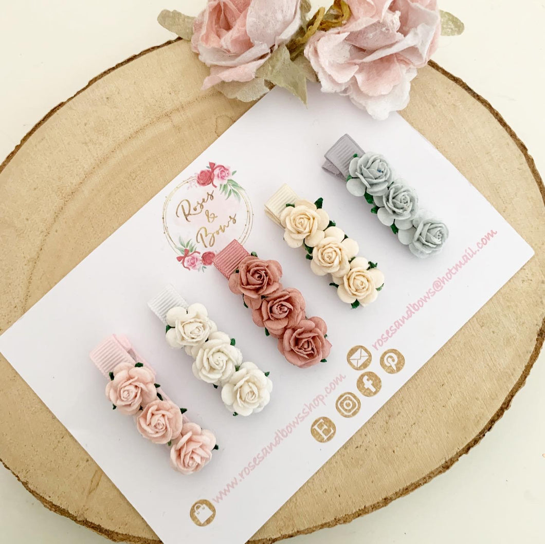 Neutral Rose Clips or Clip Set