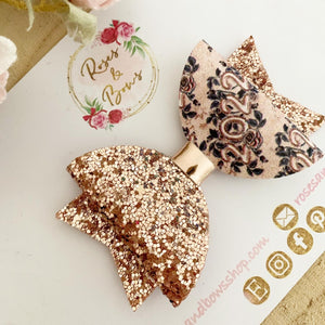 2022 New Years Glitter Hair Bow Headband or Clip