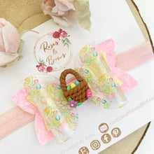 Load image into Gallery viewer, Easter Basket Hair Bow Headband or Clip
