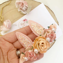 Load image into Gallery viewer, Peach Blush Bunny Ears Easter headband - Girls Hairband - Photo Prop
