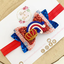 Load image into Gallery viewer, King’s Coronation Hair Bow Headband or Clip
