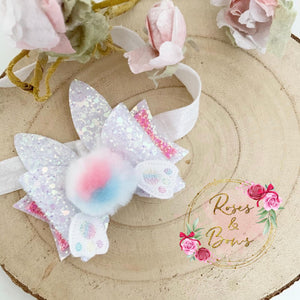 Hop Little Bunny Easter Hair Bow Headband or Clip