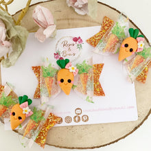 Load image into Gallery viewer, Transparent and Glitter Carrot Hair Bow Headband or Clip
