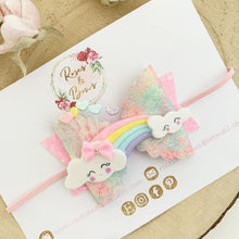 Load image into Gallery viewer, Rainbow Hair Bow Headband or Clip
