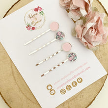 Load image into Gallery viewer, Pink and silver Bobby pins / Kirby grips  set
