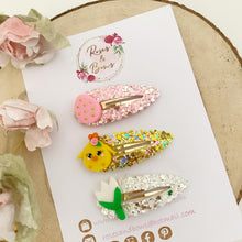 Load image into Gallery viewer, Easter snap clip set - Easter chick, flower and egg set
