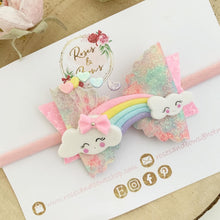 Load image into Gallery viewer, Rainbow Hair Bow Headband or Clip
