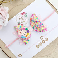 Load image into Gallery viewer, Paint Glitter Hair Bow Headband or Clip
