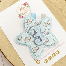 Load image into Gallery viewer, Shark Birthday Badge - Birthday Glitter Badge
