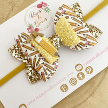 Load image into Gallery viewer, School Pencil Glitter Hair Bow Headband or Clip
